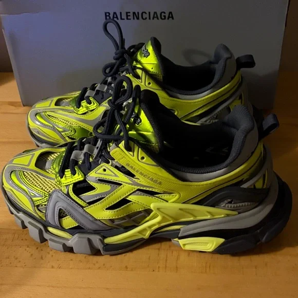 Balenciaga Vibrant Yellow and Gray Track 2 Athletic Shoes Sz 10 w/box - Picture 4 of 6